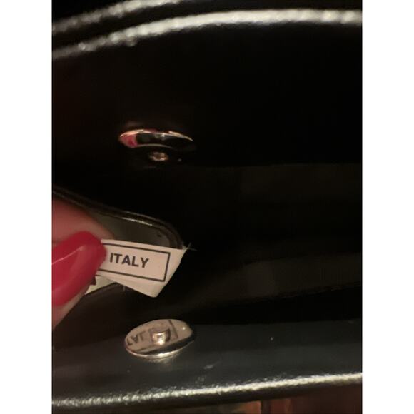 Vintage Mandarina Duck Black Leather Handbag Shoulder Bag Made In Italy - Picture 10 of 10